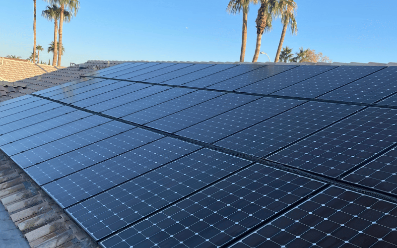 solar panels on top of new home